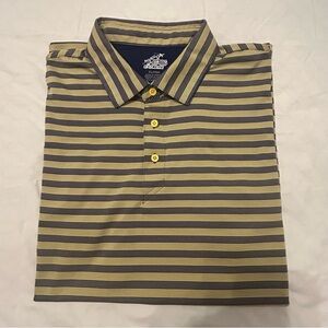 AHEAD Blue and Yellow Polo Shirt XL Classic Striped Design